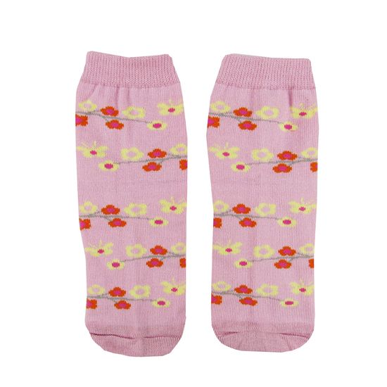 Meia-Feminina-Rosa-com-Flores-W-350.21.11ba Meia-Feminina-Rosa-com-Flores-W-350.21.11ba