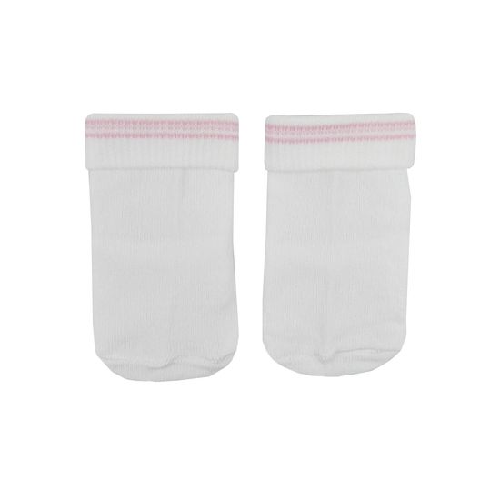 Meia-Feminina-Branca-com-Listra-Rosa-W-203.00.04aa Meia-Feminina-Branca-com-Listra-Rosa-W-203.00.04aa