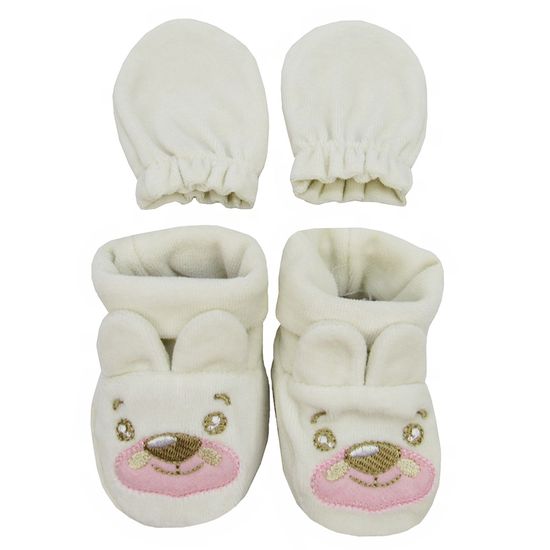 Luva-Sapatinho-Bebe-Feminino-Creme-Rosa-E-987bb Luva-Sapatinho-Bebe-Feminino-Creme-Rosa-E-987bb