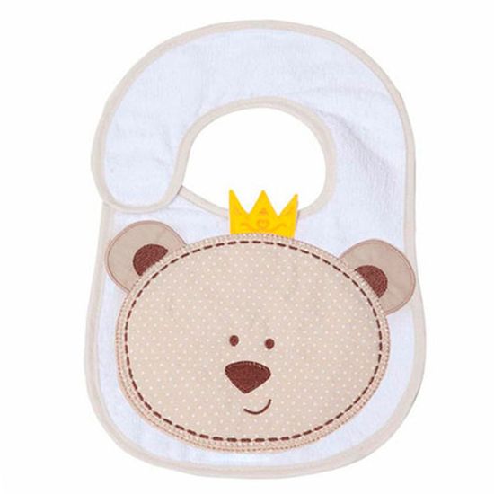 Babador-Masculino-Branco-e-Bege-Bordado-de-Urso-com-Coroa Babador-Masculino-Branco-e-Bege-Bordado-de-Urso-com-Coroa