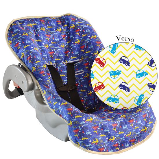 Capa-para-Bebe-Conforto-Dupla-Face-Masculina-Estampada-Carrinhos