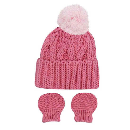 Touca-Luva-Prematuro-Feminina-Rosa-E-6110a Touca-Luva-Prematuro-Feminina-Rosa-E-6110a