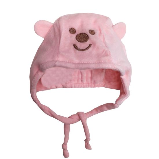 Touca-Bebe-Rosa-Ursinha-E-6037a Touca-Bebe-Rosa-Ursinha-E-6037a