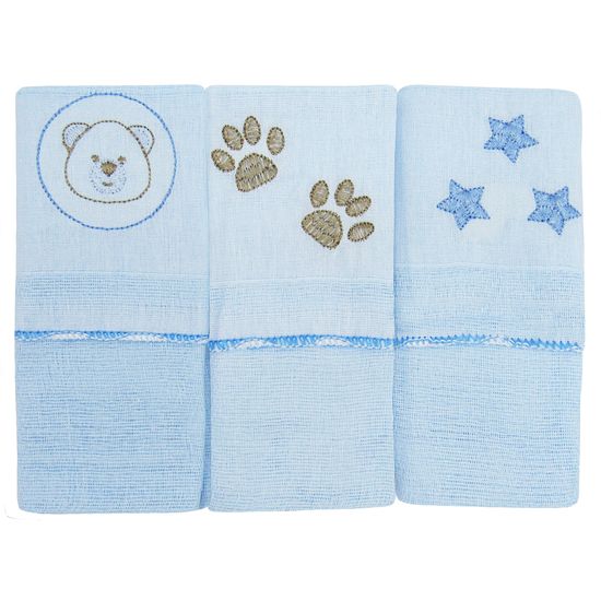 Kit-Babete-Masculino-com-3-Unidades-Bordado-Urso-Patinhas-e-Estrelas-I-0200022002010002a